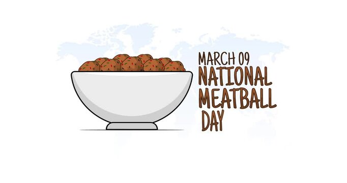 national meatball day motion video, ideal for national meatball day celebration