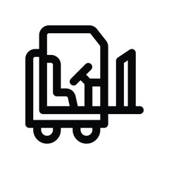 forklift icon. vector line icon for your website, mobile, presentation, and logo design.