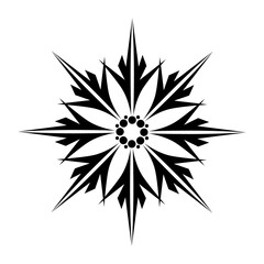Beautiful snowflake icon boho style