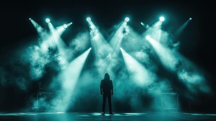 Dramatic Stage Presence in Ethereal Lighting