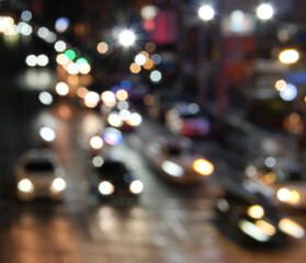 Blurry image of a busy street