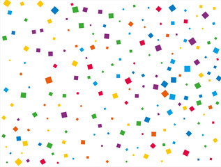 Rainbow Squares Confetti. Vector illustration.