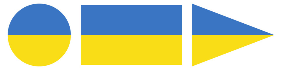 Ukraine flag, circle flag of Ukraine, Ukraine flag, triangle flag