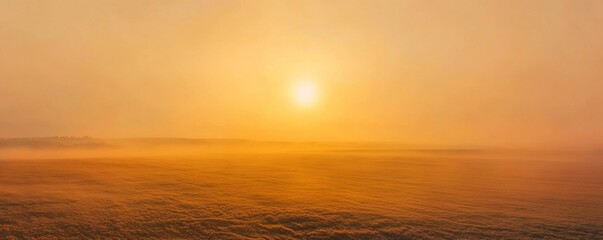 Naklejka premium Atmospheric Panorama on the Surface of Mars. Martian Landscape Photo with Hazy Orange Sky.
