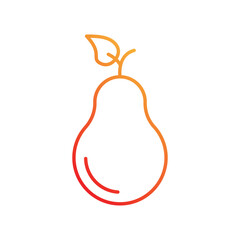 Pear gradient icon with white background vector stock illustration