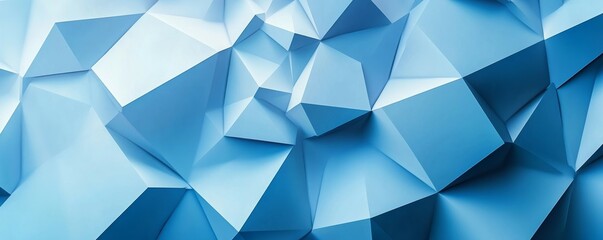 Obraz premium Blue Geometric Surface with Tetrahedrons. High Tech, Atmospheric Wallpaper.