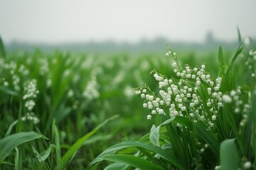 Obraz premium White lily flower amidst green grass in Bangladesh
