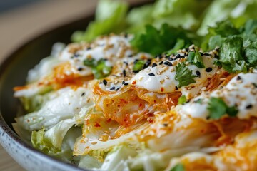 White kimchi with closed napa cabbage