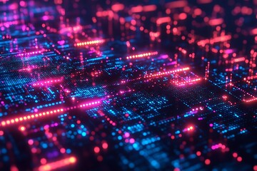 Obraz premium Abstract Vibrant Digital Data Flow Background