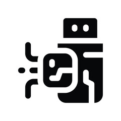 usb drive icon. vector glyph icon for your website, mobile, presentation, and logo design.