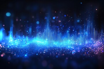 Abstract Blue Glitter Dynamic Energy Background
