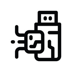 usb drive icon. vector line icon for your website, mobile, presentation, and logo design.