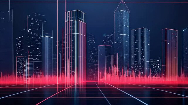 Futuristic Cityscape with Neon Elements