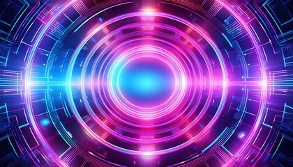 Fototapeta premium Futuristic circular design with vibrant colors.