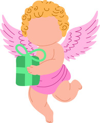 cupid with present