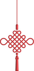 3D Chinese hanging knot element illustration