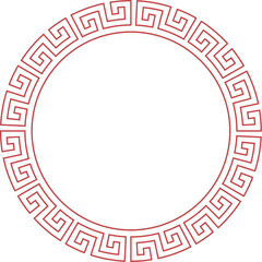 3D Chinese geometric round frame and border outline with circle illustration