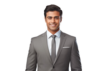 Smiling indian business men in suits on transparent background. Men in business attire. Rich men. Business manager. Startup boss. Indian men. American man. Isolated image. Png.	
