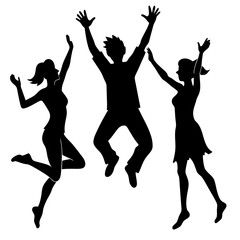 Hop, Skip, and Celebrate vector silhouette