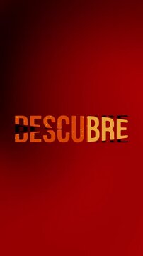 Texto descubre abre en fondo rojizo 