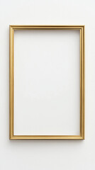 Obraz premium Delicate gold frame on a pure white background
