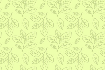 Hand drawn floral pattern vector design. Simple ornament with plant and leaf.