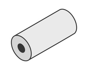 Textile roll vector icon. Paper tube illustration design for kitchen cleaning towel, carpet, scroll whatman, fabric.
