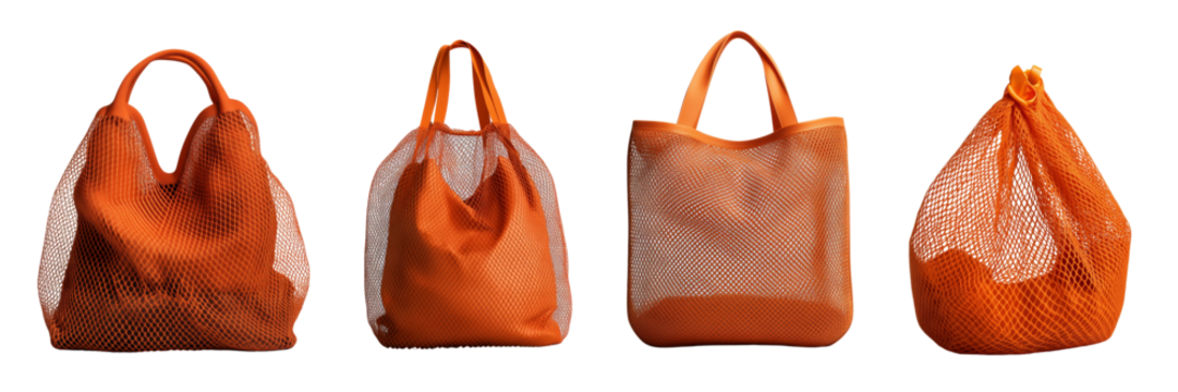 Collection of stylish orange bags showcasing various designs and materials, perfect for fashion-forward individuals.