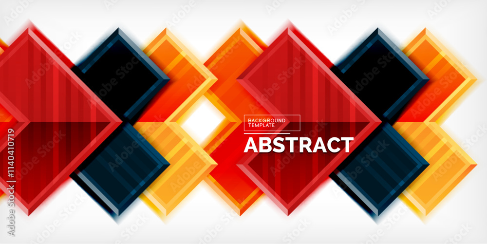 Poster Arrow symbols created with 3d effects and line texture geometric abstract background