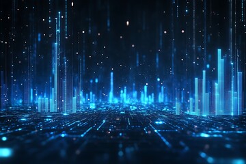 Glowing Futuristic Cityscape Abstract Background