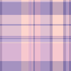 Mat pattern tartan check, tablecloth textile background texture. Sofa plaid seamless vector fabric in light and pastel colors.