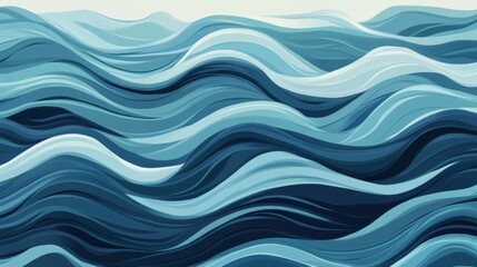 Fototapeta premium Ocean Waves with Textured Blue Tones