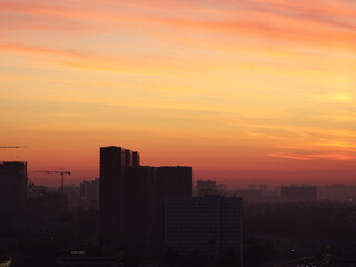 sunset over the city