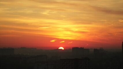 sunset over the city