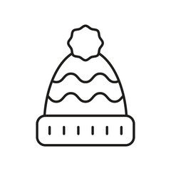 Hat line icon with white background vector stock illustration
