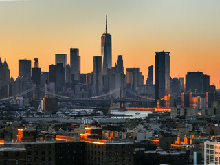 NYC Skyline from Brooklyn during sunset