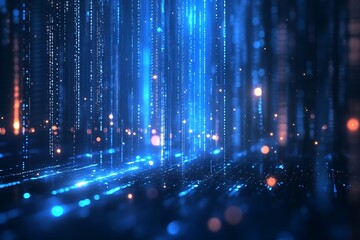 Blue Digital Matrix Background