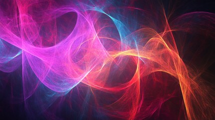 Fototapeta premium Vibrant Abstract Neon Lines in Intersecting Patterns