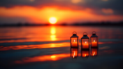 The Enchanting Dance of Lanterns at Dusk: A Mesmerizing Display of Light and Color Against the Night Sky