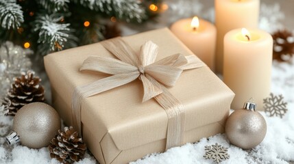 Elegant Holiday Gift Arrangement with Candles