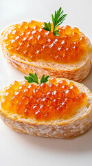 red caviar on a plate