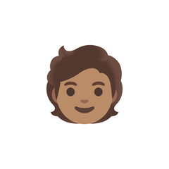 Smiling Person with Wavy Hair Emoji
