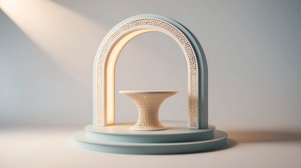 Elegant Minimalist Product Display Stand with Arch