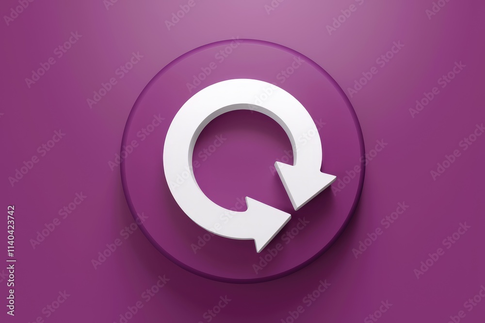 Aufkleber a 3d rendered circular arrow icon symbolizes renewal refresh or recycle.