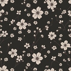 Dark Floral Seamless Pattern 