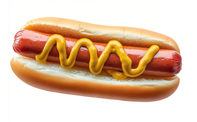 Hot dog with mustard png isolated on transparent background