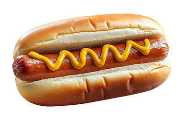 Hot dog with mustard png isolated on transparent background