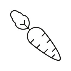 Carrot line icon with white background vector stock illustration