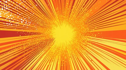 Obraz premium Abstract Radial Design in Orange and Yellow