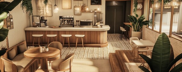 Coffee Shop Aesthetic: Neutral Tones and Chic Work Vibes